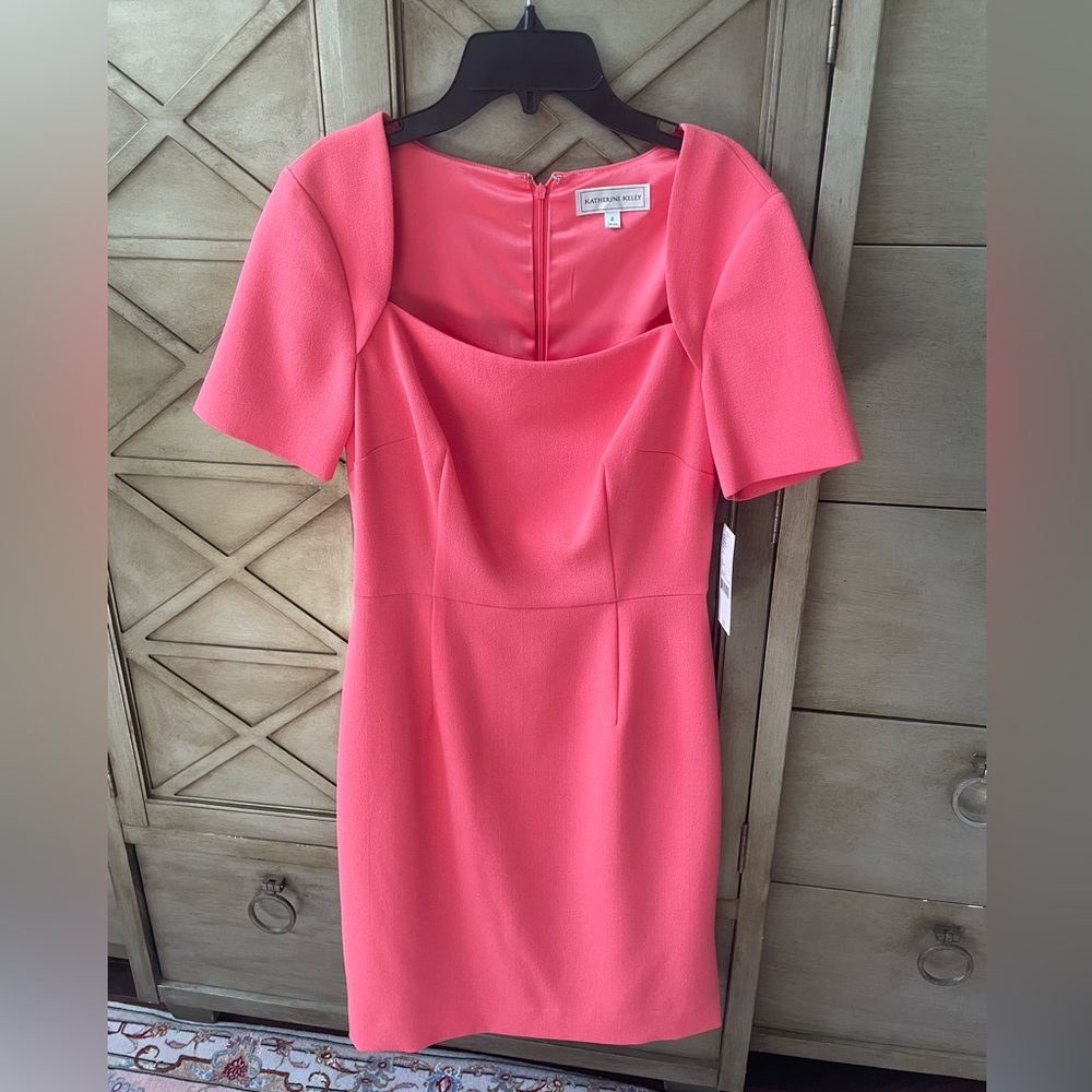 Catherine Kelly, peach dress